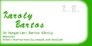 karoly bartos business card